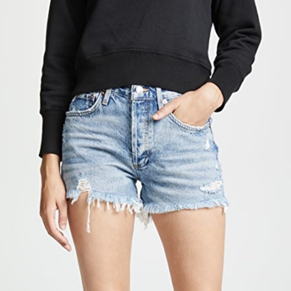 AGOLDE Parker Vintage Loose Fit Cutoff Shorts in Swapmeet - Size: 24